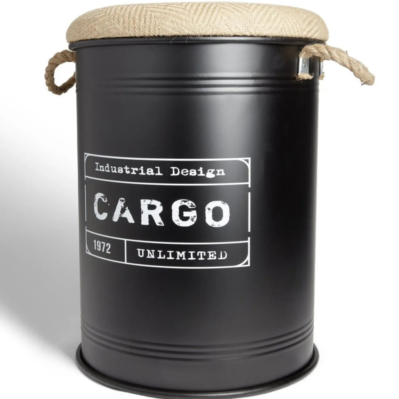 Gifi Rangement|Pouf coffre de rangement grand modèle Ø40xH54,5cm noir