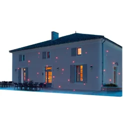 Gifi Eclairage Extérieur^Projecteur led solaire laser fixe motif pois rouge