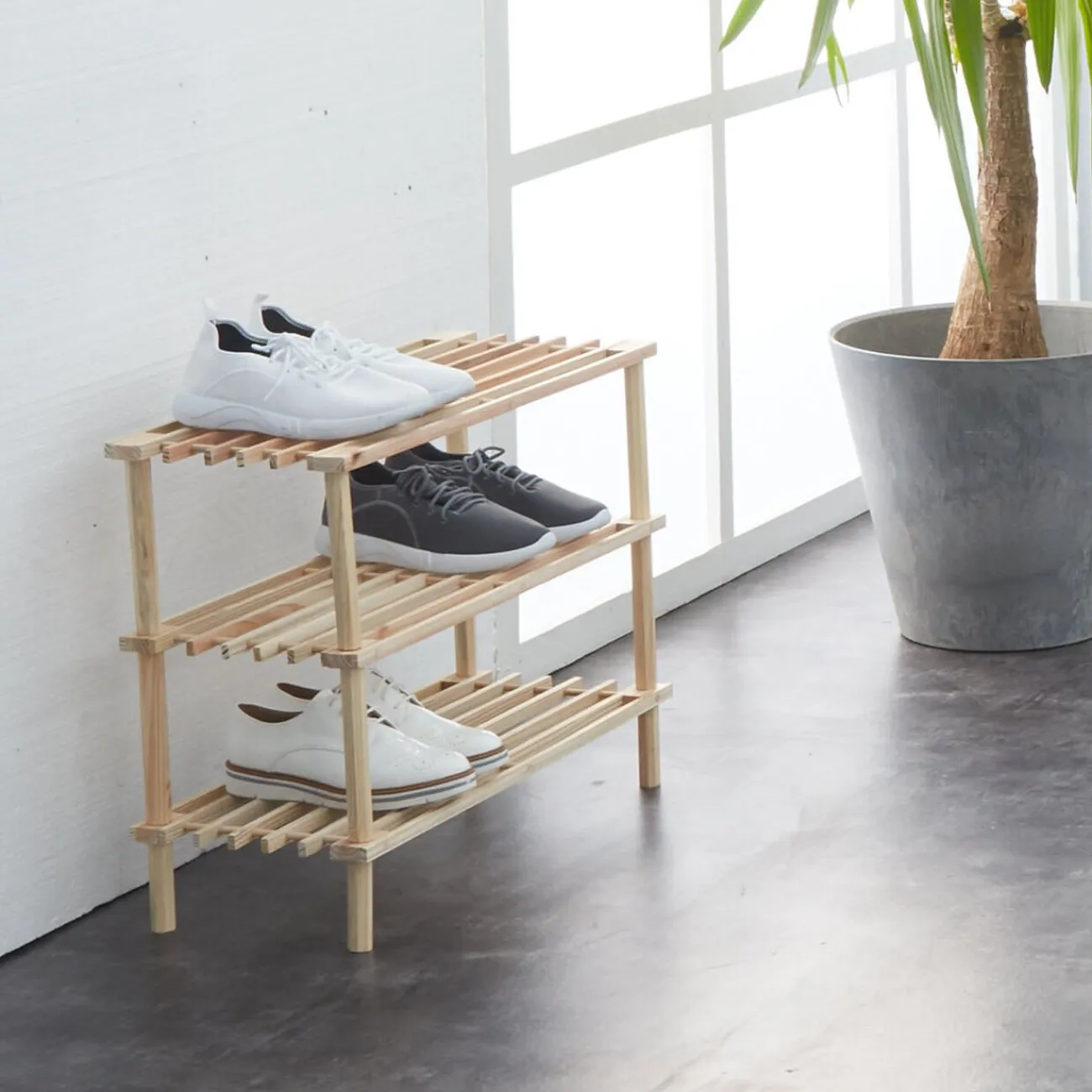 Gifi Rangement|Range chaussures en bois 3 niveaux