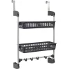 Gifi Rangement|Rangement de porte 2 niveaux à suspendre gris et noir