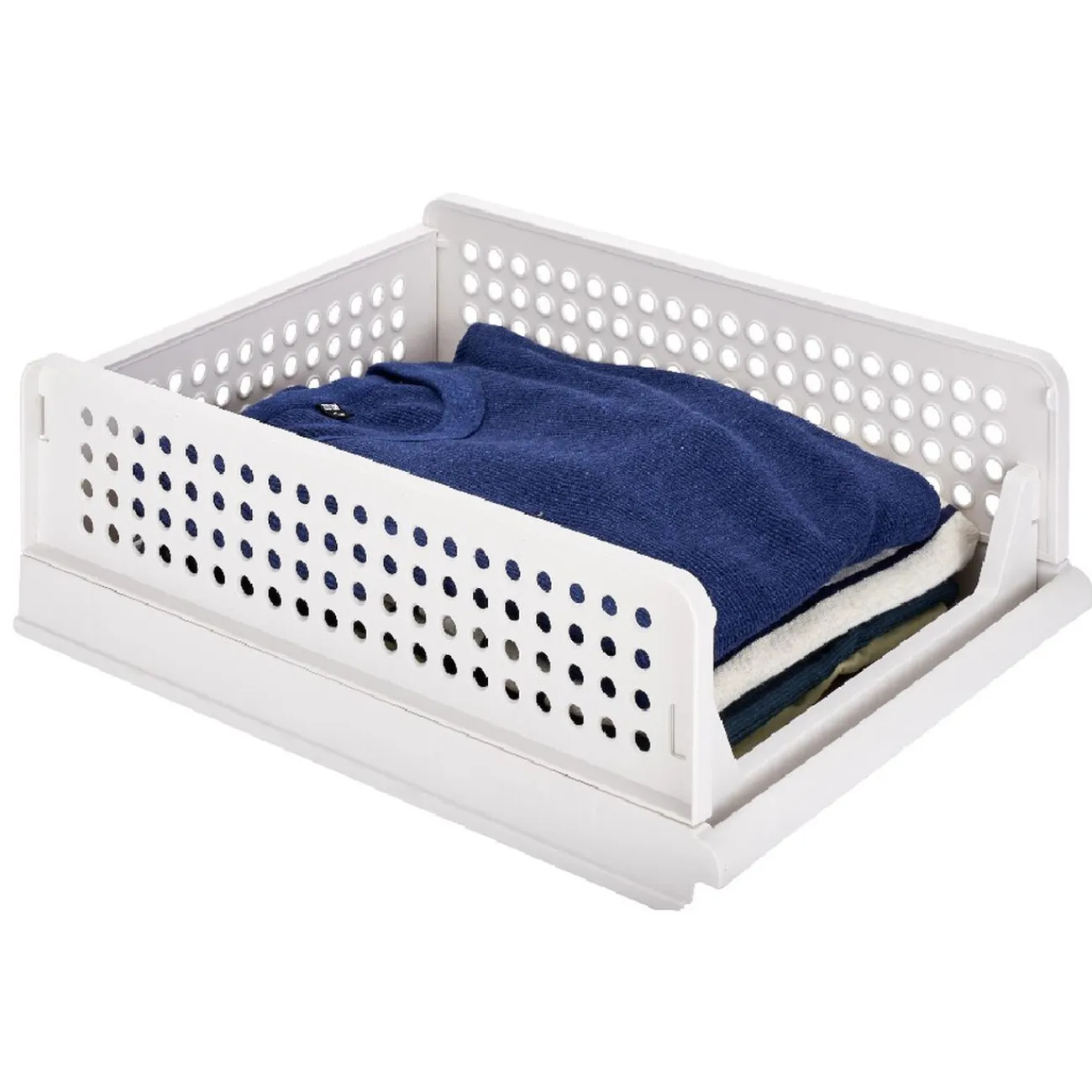 Gifi Rangement|Rangement dressing superposable coulissant blanc petit modèle