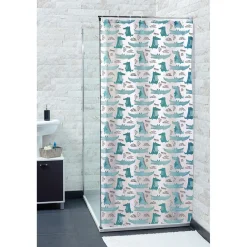 Gifi Equipement Douche^Rideau de douche blanc motif crocodiles