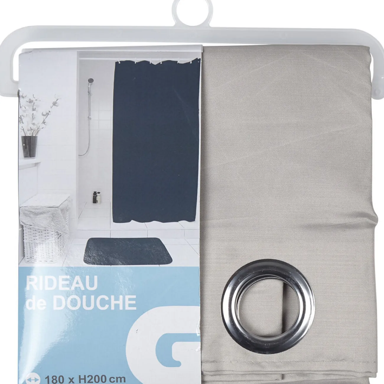Gifi Aménagement Salle De Bain^Rideau de douche gris clair