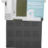 Gifi Aménagement Salle De Bain^Rideau de douche noir motifs carrés sans anneaux