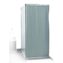 Gifi Equipement Douche^Rideau de douche rayé blanc et bleu 180x200cm 100% polyester