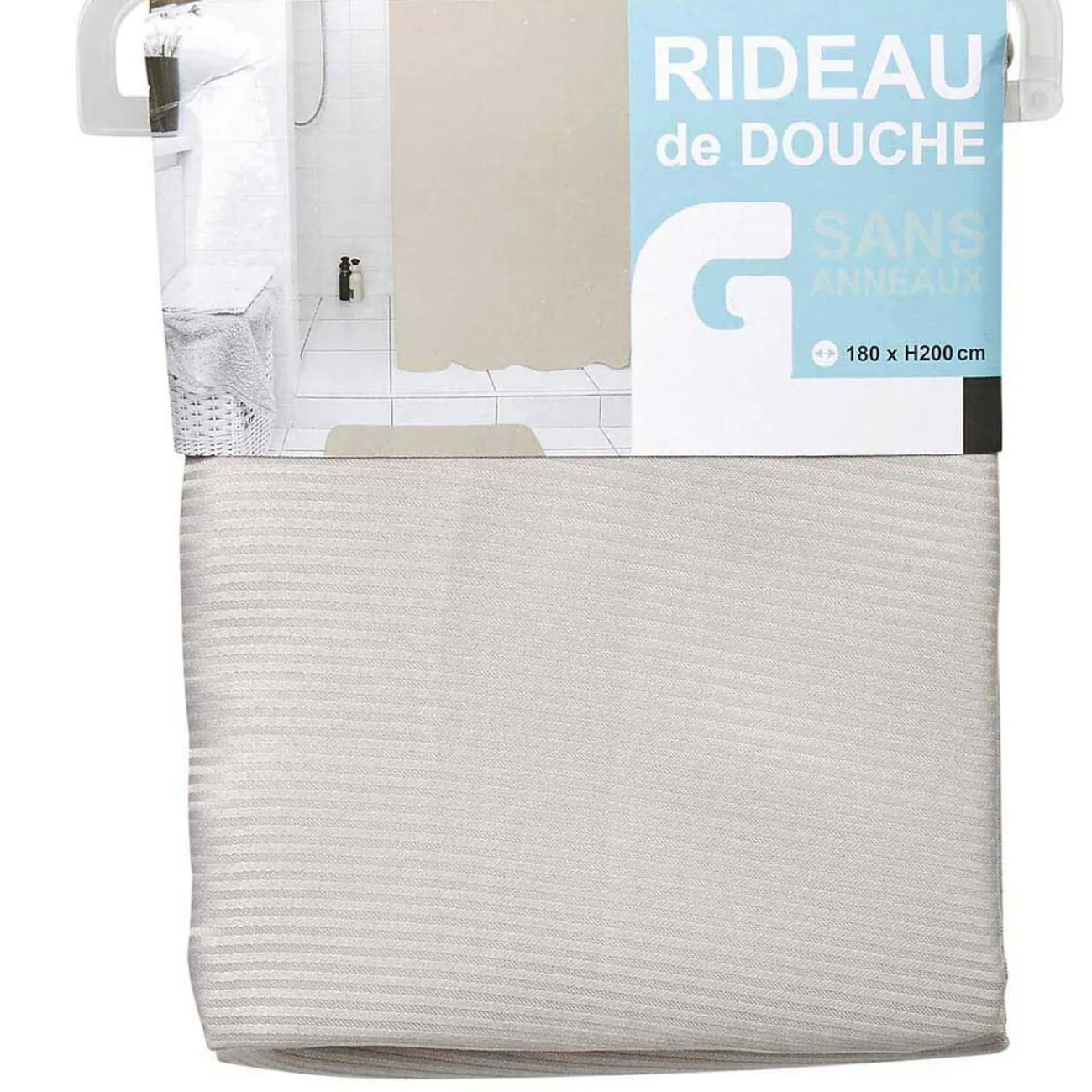 Gifi Aménagement Salle De Bain^Rideau de douche taupe sans anneaux