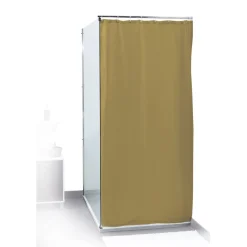Gifi Equipement Douche^Rideau de douche uni ocre jaune 180x200cm 100% polyester