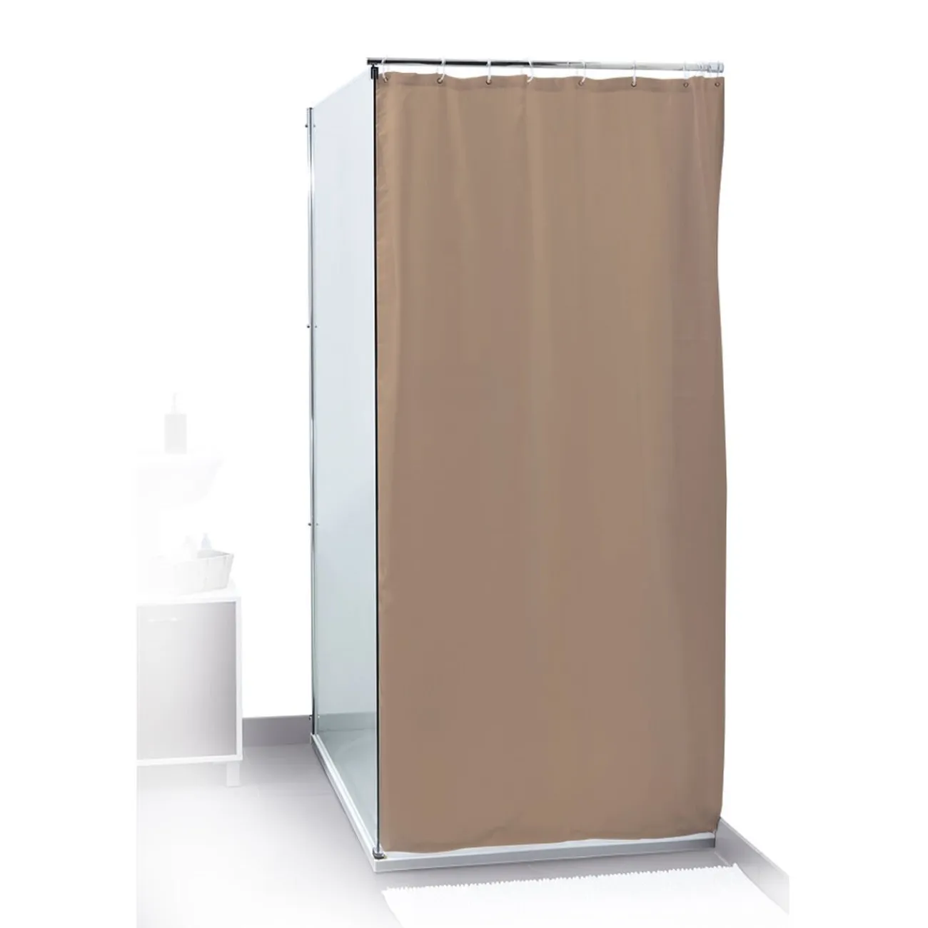 Gifi Equipement Douche^Rideau de douche uni orange 180x200cm 100% polyester