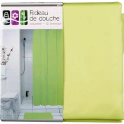 Gifi Aménagement Salle De Bain^Rideau de douche vert anis