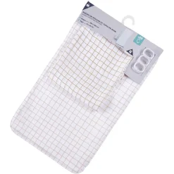 Gifi Equipement Douche^Rideau de douche 180xH200cm avec tapis de bain 75x45cm blanc