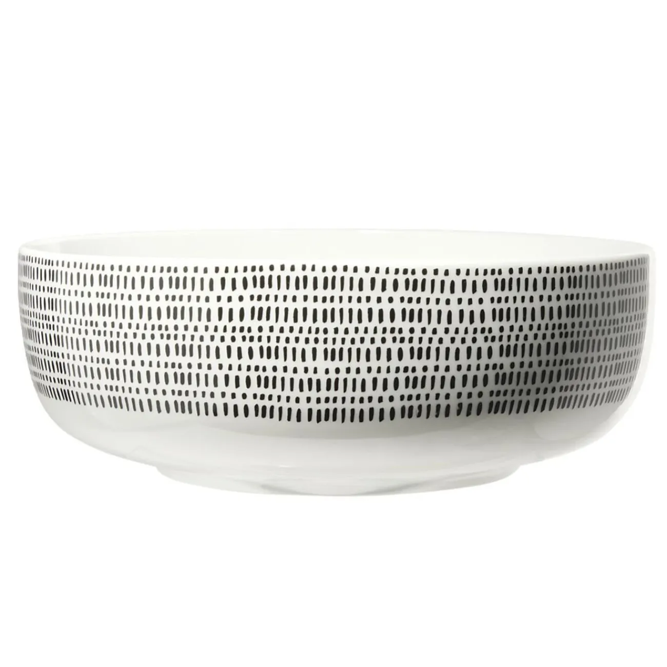 Sale Gifi Saladier bas en porcelaine intérieur uni, extérieur décoré Ø23xH8cm