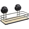 Gifi Equipement Douche^Serviteur de douche métal noir bambou