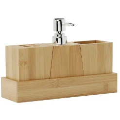 Gifi Aménagement Salle De Bain^Set accessoires de salle de bain en bambou