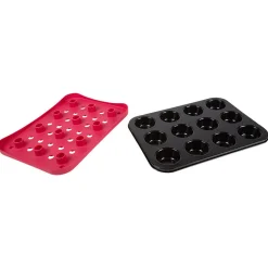 Outlet Gifi Set moule à muffins avec fond amovible et plateau