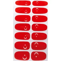 Gifi Beauté^Sticker ongles supporter Turquie x14