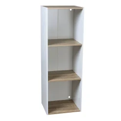 Gifi Rangement|Structure 3 casiers Box Cube blanc et naturel 35,2x30xH103,2cm