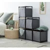 Gifi Rangement|Structure de rangement modulable en métal 6 cases avec paniers gris