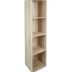 Gifi Rangement|Structure étagère 4 cases bois clair