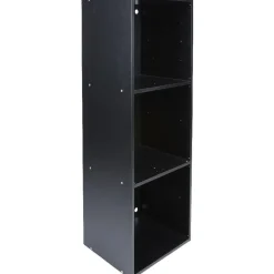 Gifi Rangement|Structure étagère 3 cases bois noir