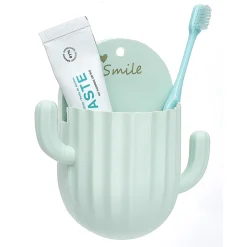 Gifi Aménagement Salle De Bain^Support brosse à dents adhésif forme cactus
