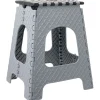 Gifi Aménagement Atelier^Tabouret marche pied pliant noir et gris H44 cm