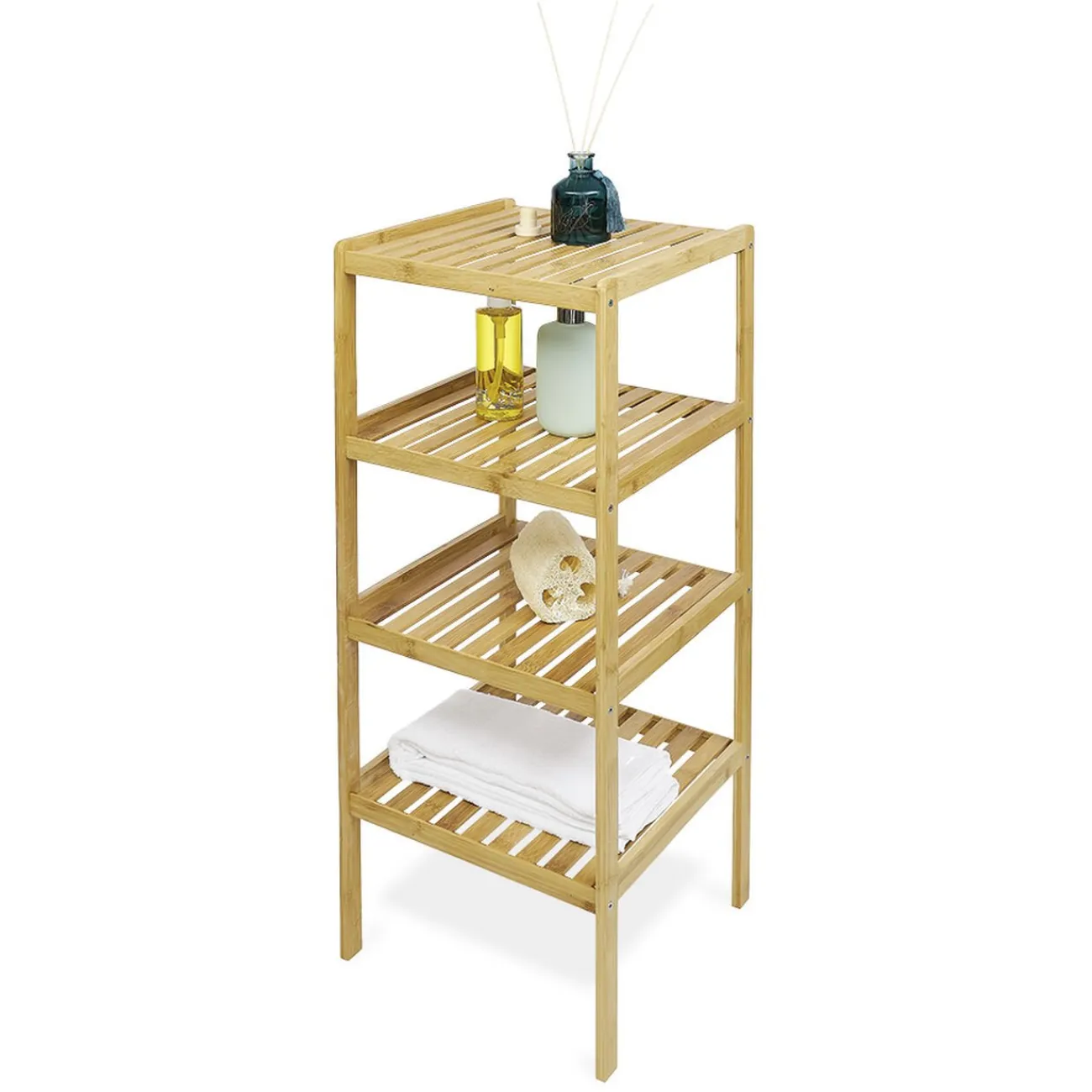 Gifi Aménagement Salle De Bain^Étagère bambou 4 niveaux