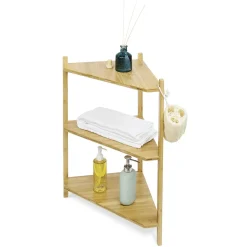 Gifi Aménagement Salle De Bain^Étagère d'angle bambou 3 niveaux