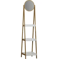 Gifi Aménagement Salle De Bain^Étagère 3 niveaux avec miroir blanc
