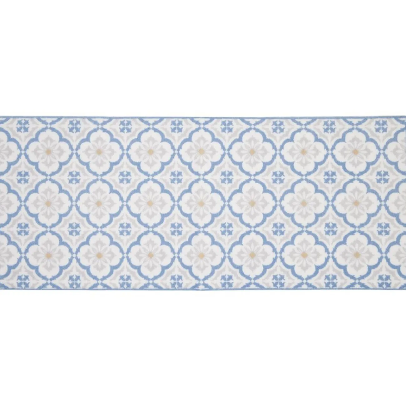 Gifi Nettoyage Et Entretien|Tapis de cuisine imprimé carreau de ciment bleu et blanc 120x50cm