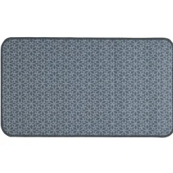 Gifi Nettoyage Et Entretien|Tapis de cuisine imprimé rosaces bleu gris 80x45 cm