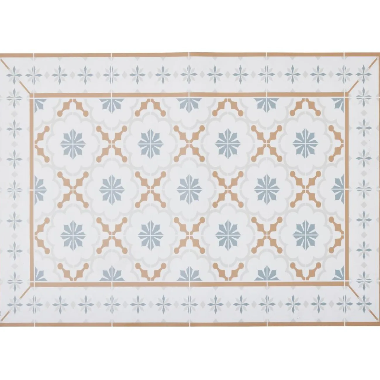 Gifi Nettoyage Et Entretien|Tapis de cuisine vinyle imprimé carreau de ciment tricolore 70x49,5cm