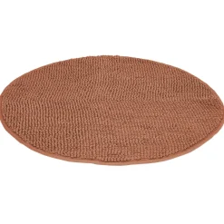 Gifi Aménagement Salle De Bain^Tapis de salle de bain chenille rond marron Ø70 cm