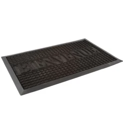 Gifi Nettoyage Et Entretien|Tapis rectangulaire inscription Bienvenue gris