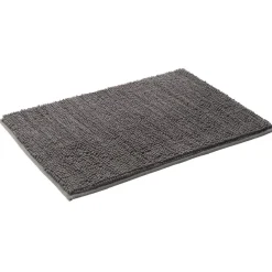 Gifi Aménagement Salle De Bain^Tapis salle de bain chenille uni gris