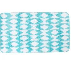 Gifi Aménagement Salle De Bain^Tapis salle de bain motif graphique bleu blanc