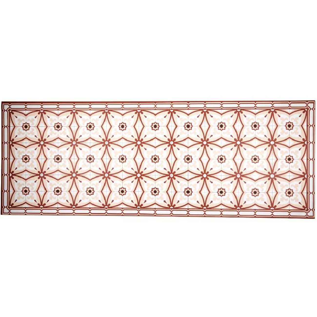 Gifi Nettoyage Et Entretien|Tapis vinyle motif carreau de ciment rouge et beige 45x95cm
