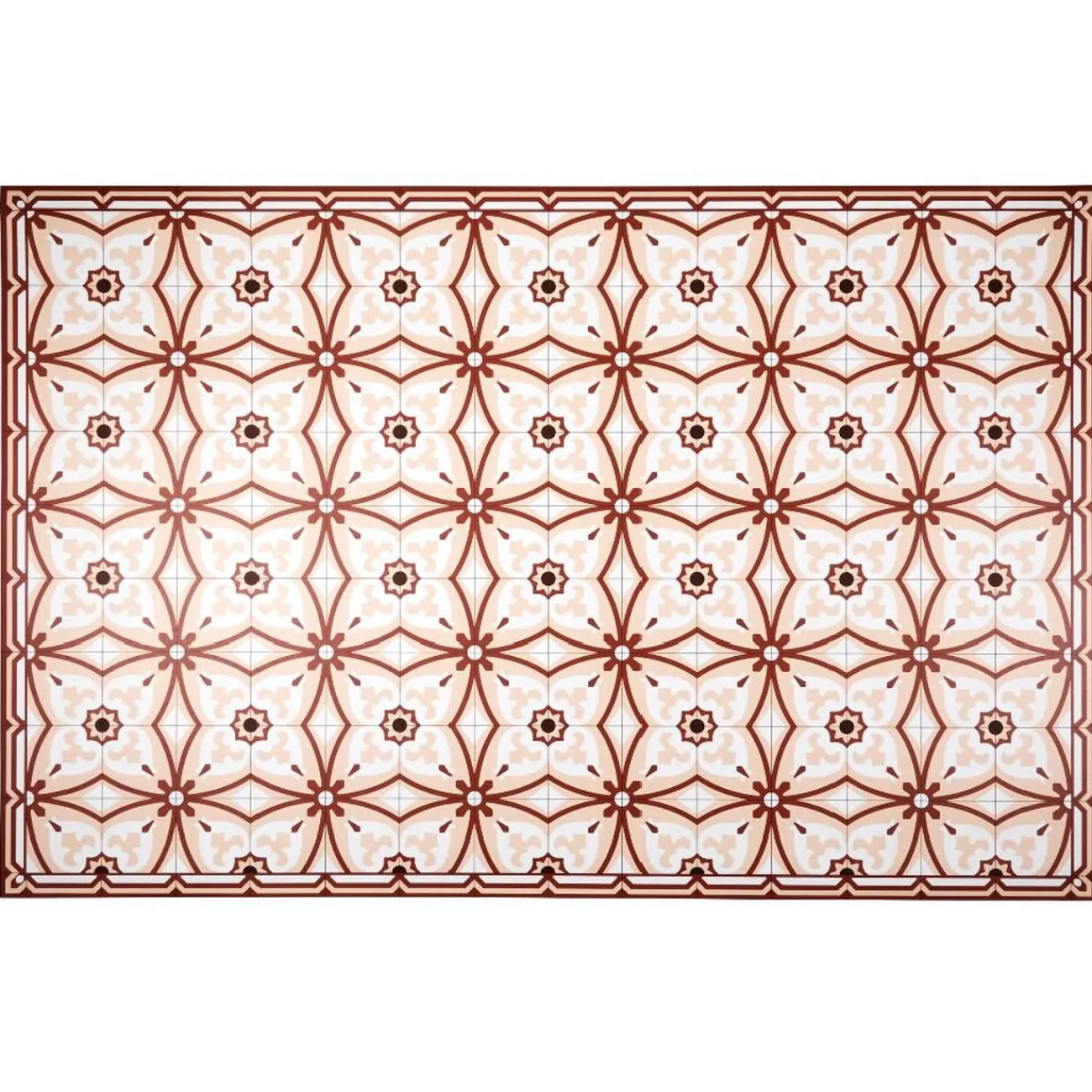 Gifi Nettoyage Et Entretien|Tapis vinyle motif carreau de ciment rouge et beige 97x147cm
