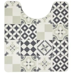 Gifi Aménagement Salle De Bain^Tapis WC vinyle motif carreau de ciment