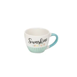 Sale Gifi Tasse expresso porcelaine bleu inscription "Sunshine of my Life" 9 cl