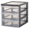Gifi Rangement|Tour de rangement A5 3 tiroirs grise et transparente 6 L
