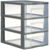 Gifi Rangement|Tour de rangement A5 3 tiroirs grise et transparente 6 L