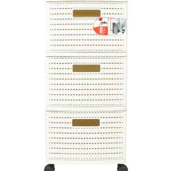 Gifi Rangement|Tour de rangement 3 tiroirs blanc
