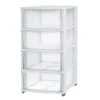 Gifi Rangement|Tour de rangement 4 tiroirs plastique blanc 37x27xH82,7cm