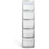 Gifi Rangement|Tour de rangement 5 tiroirs plastique gris 37x27xH103cm