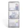 Gifi Rangement|Tour de rangement 3 tiroirs plastique gris 37x27xH63cm