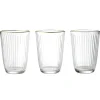 Sale Gifi Verre haut strié bord doré 39,5cl Ø8,5cm H12cm