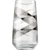 Sale Gifi Verre haut transparent motif graphisme ligne noire 48 cl