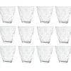 Sale Gifi Verre transparent motif relief fleur x12